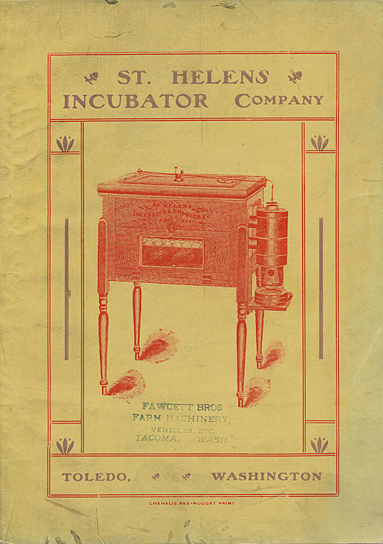 Advertisement for St. Helens Incubator Company, Toledo, Washington, 1903